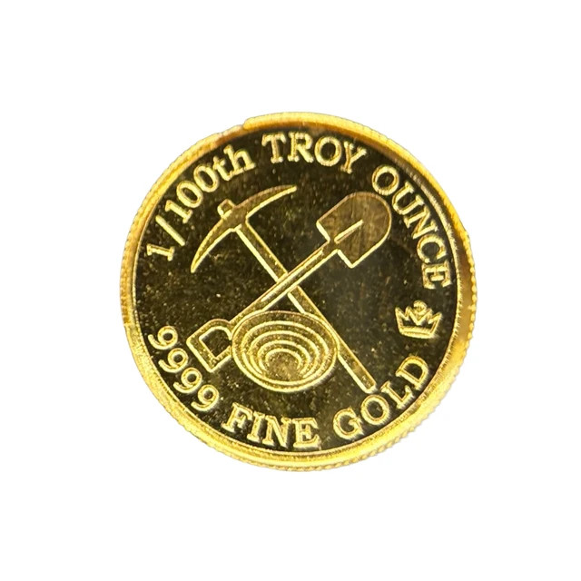 Roll of (10) – 1/100 oz .9999 Gold Rounds – Gold Prospector (Sealed in Capsules)