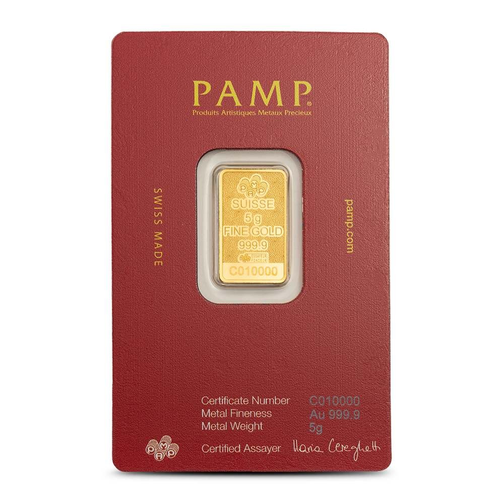 5 Gram PAMP Suisse Arabian Camel Gold Bar (New w/ Assay)
