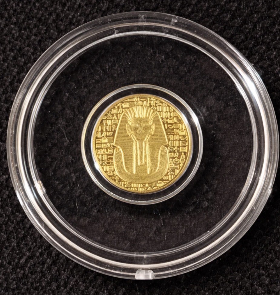 Monarch 1/200 oz .9999 Fine Gold King Tut Egyptian Round 💰✨ Sealed