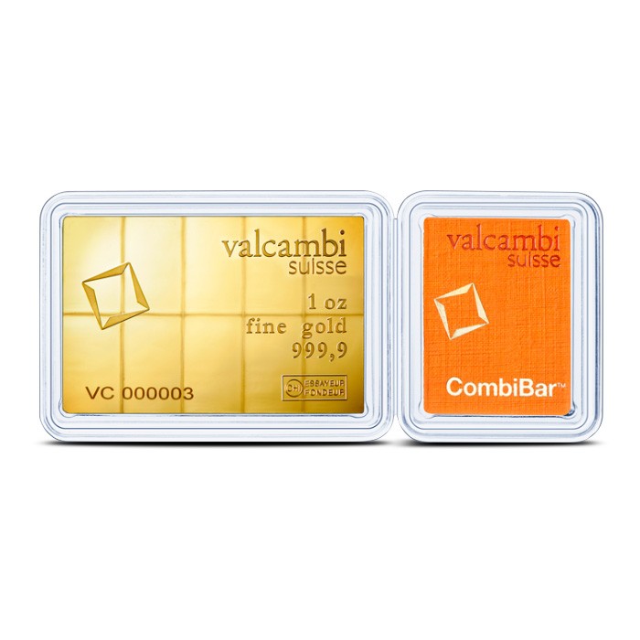1 oz Valcambi Gold CombiBar (10 x 1/10 oz, New w/ Assay)