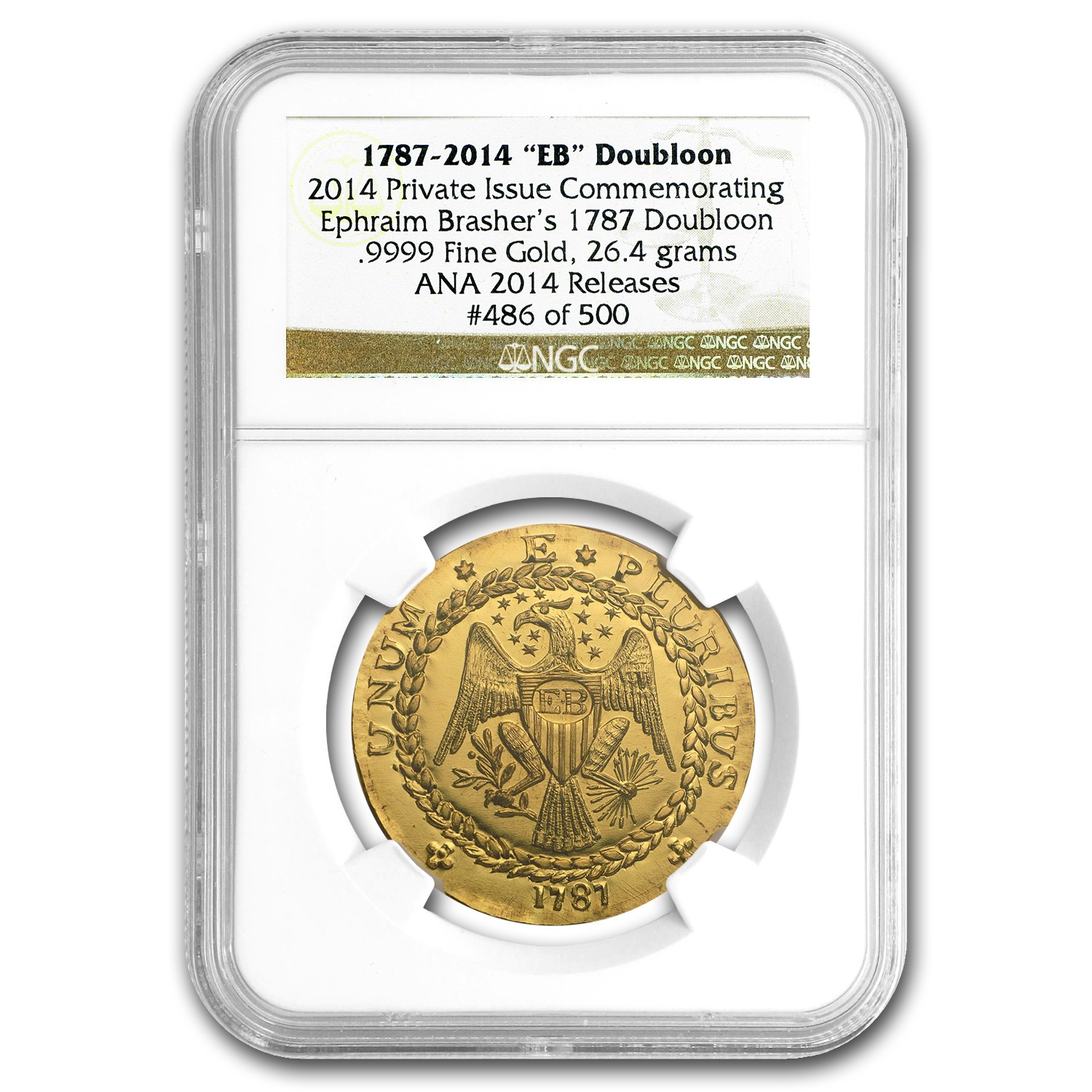 1787-2014 “EB” Brasher Doubloon Commemorative (NGC, .9999 Fine)