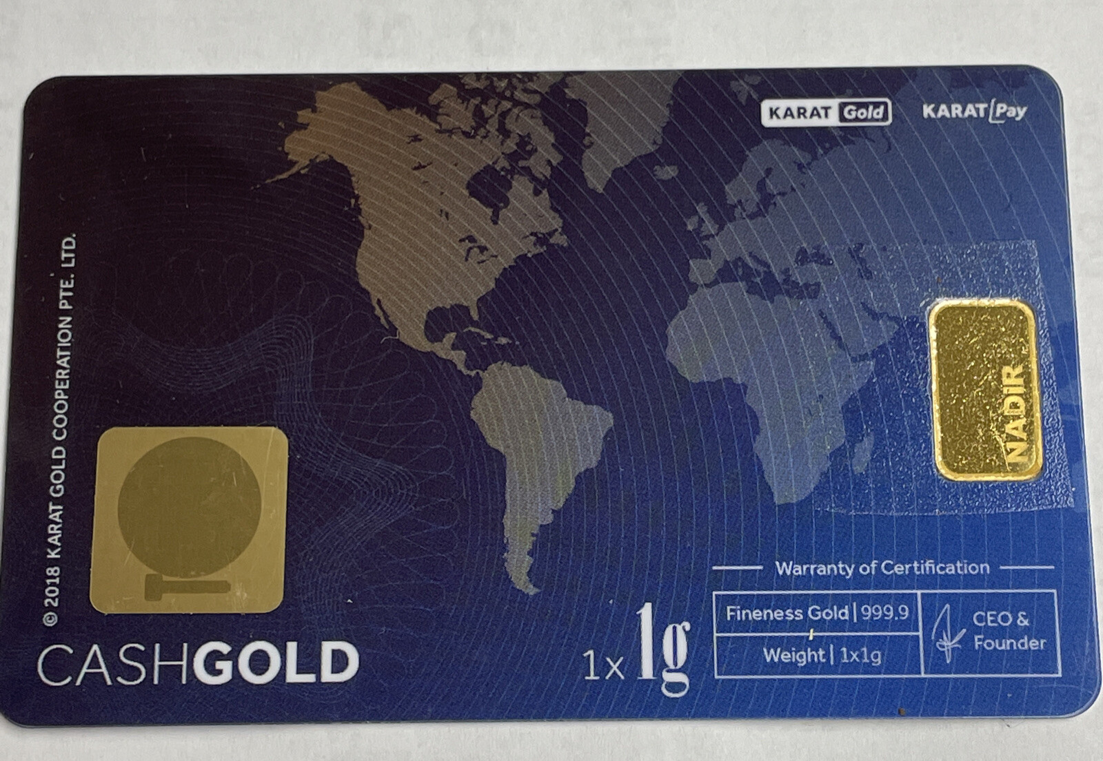 999.9 Fine Gold Bar 1 gram Cash Gold