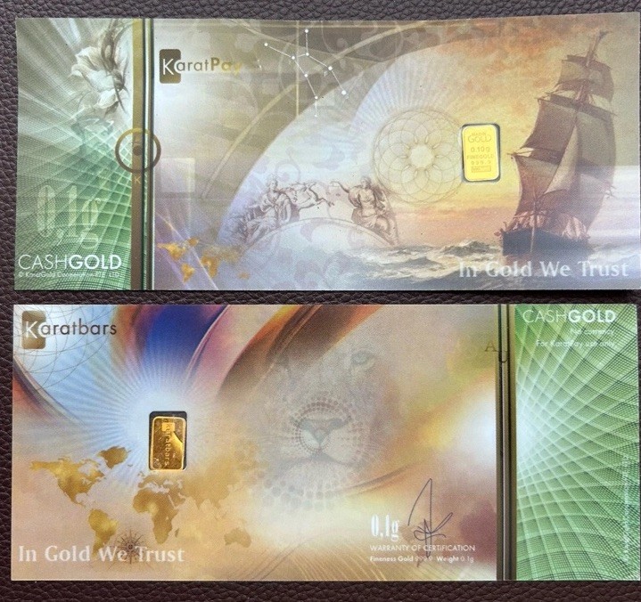 GOLD KARATBARS NADIR 1/10 GRAM GOLD BAR 999.9 24K GOLD BULLION Investment/gift