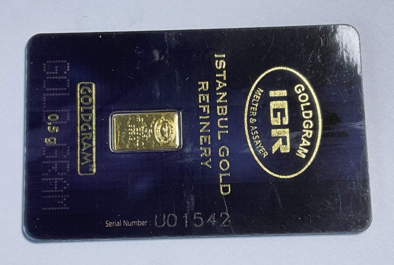 1/2 gram 0.9999 Fine “GoldGram” Bar IGR – 0.5 GRAM Sealed in Assay Card