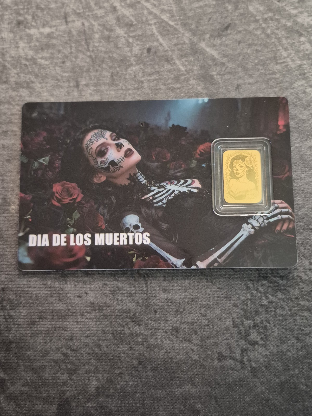 Republic of Liberia Dia de los Muertos 2026 1/1000 oz Fine Gold Bar Au 9999 COA