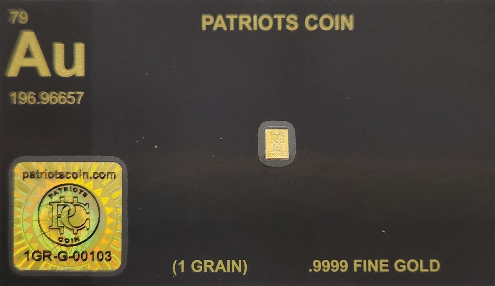 .9999 Tiny Gold Bar One GR Bar Gold Bullion Gold Stamp Precious Metal AG