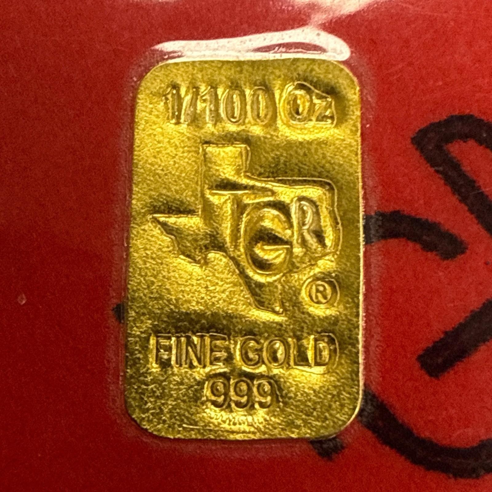(Lot Of 3) 1/100th Oz .999 Fine Gold Bar, TGR, Made In USA