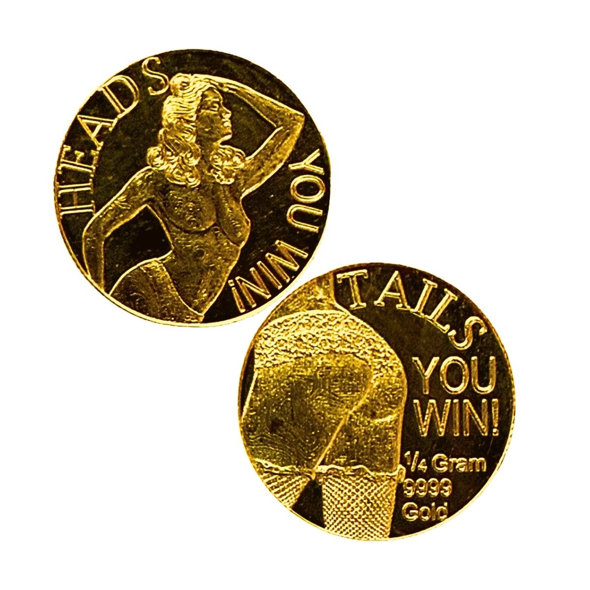 1/4 Gram .9999 Fine Gold Rounds – Heads and Tails (In Capsules)