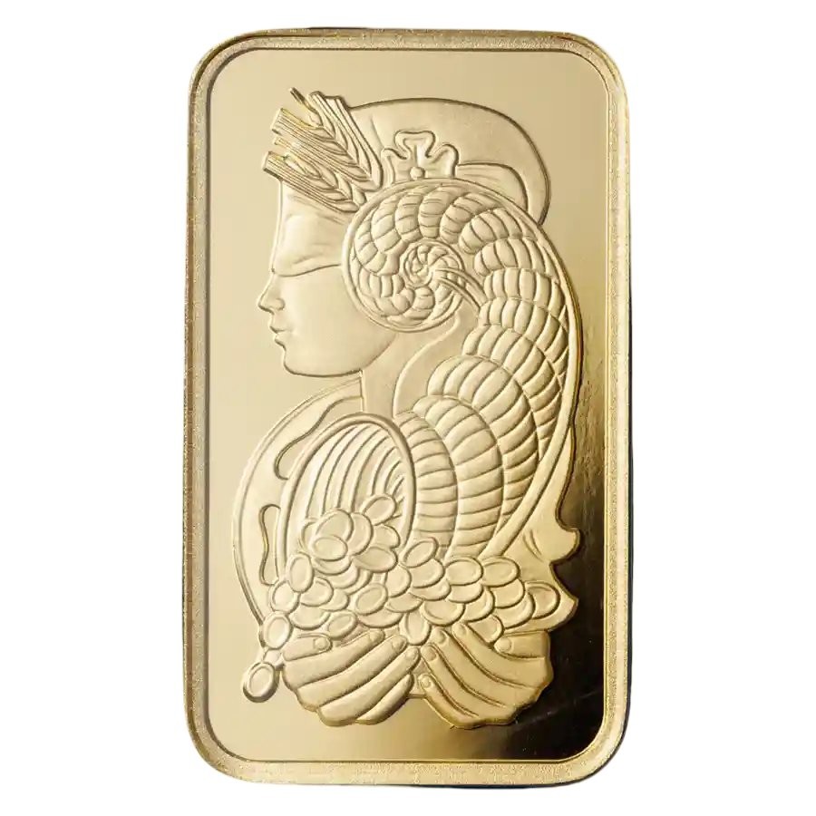 1 oz Gold PAMP Suisse Lady Fortuna Veriscan® Bar with Assay