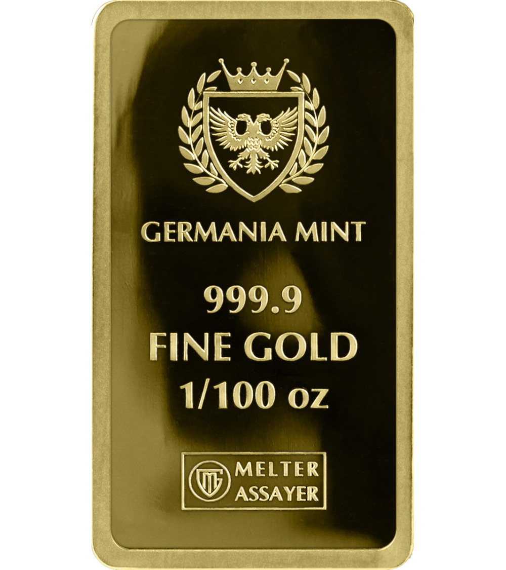 1/100 Oz Gold Bar – Germania Mint – Proof – 999.9 Fine
