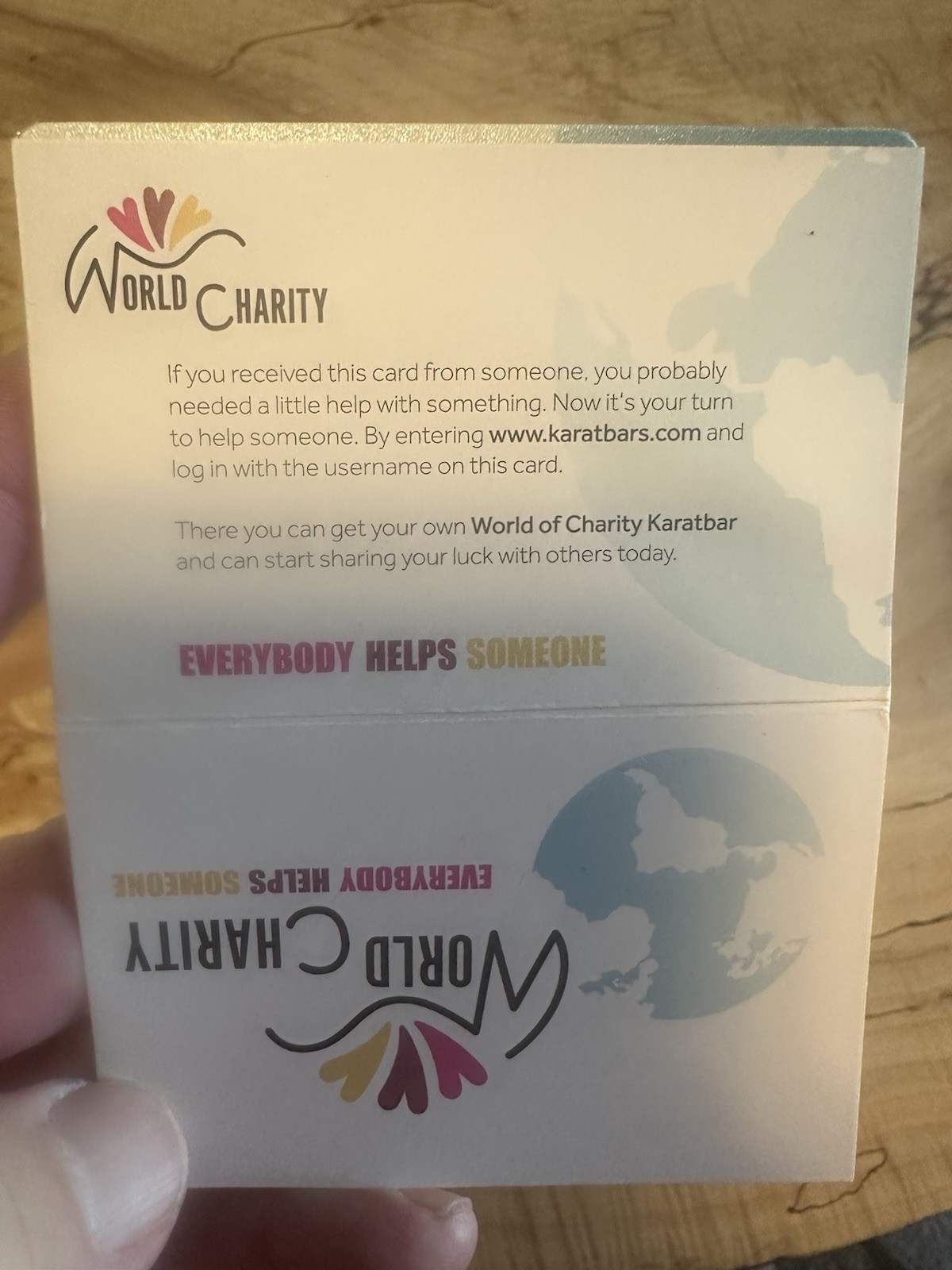 .1g Gold Bar In World Of Charity Card