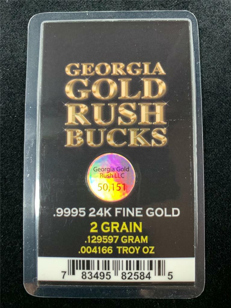 GEORGIA GOLD RUSH BUCKS COMBO PACK; 5 WEIGHTS; .9995 24K FINE GOLD BULLION