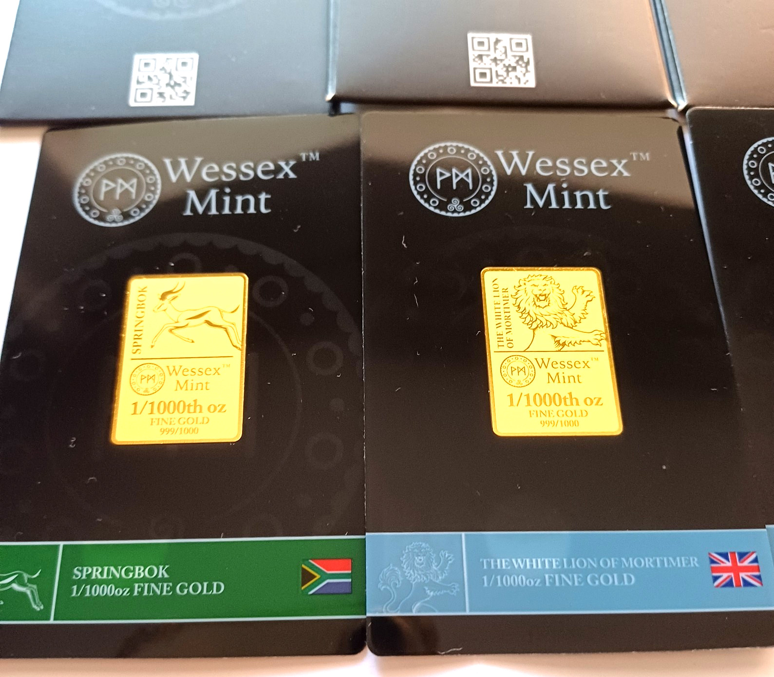 Wessex Mint 1/1000th oz x 3 Fine Gold Bars Bundle 999.9 24ct RRP £39.99 each