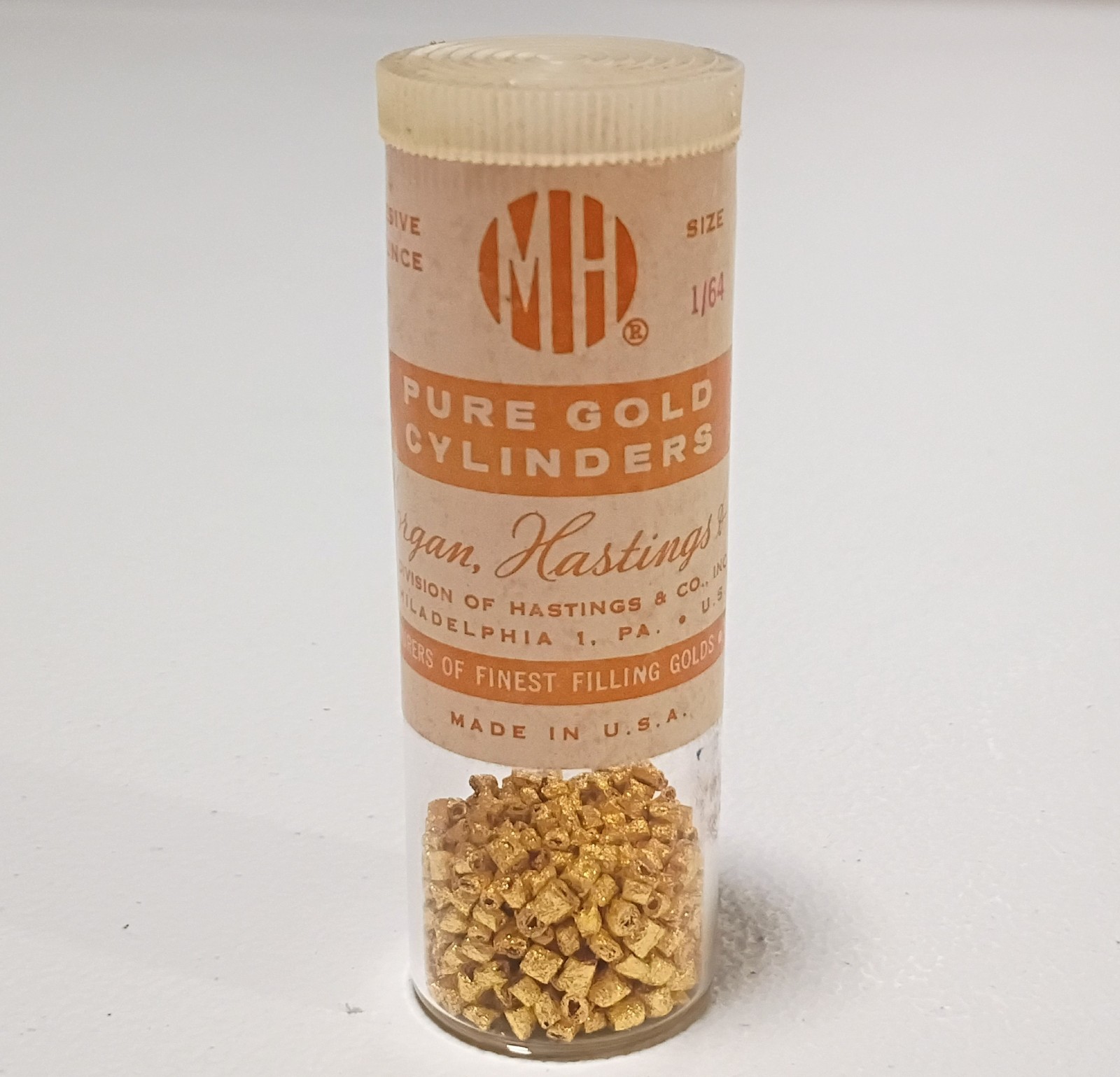 Tested 24K 1.8 g VTG Dental Pure Gold Cylinders Morgan Hastings PA, 1/64 1/32