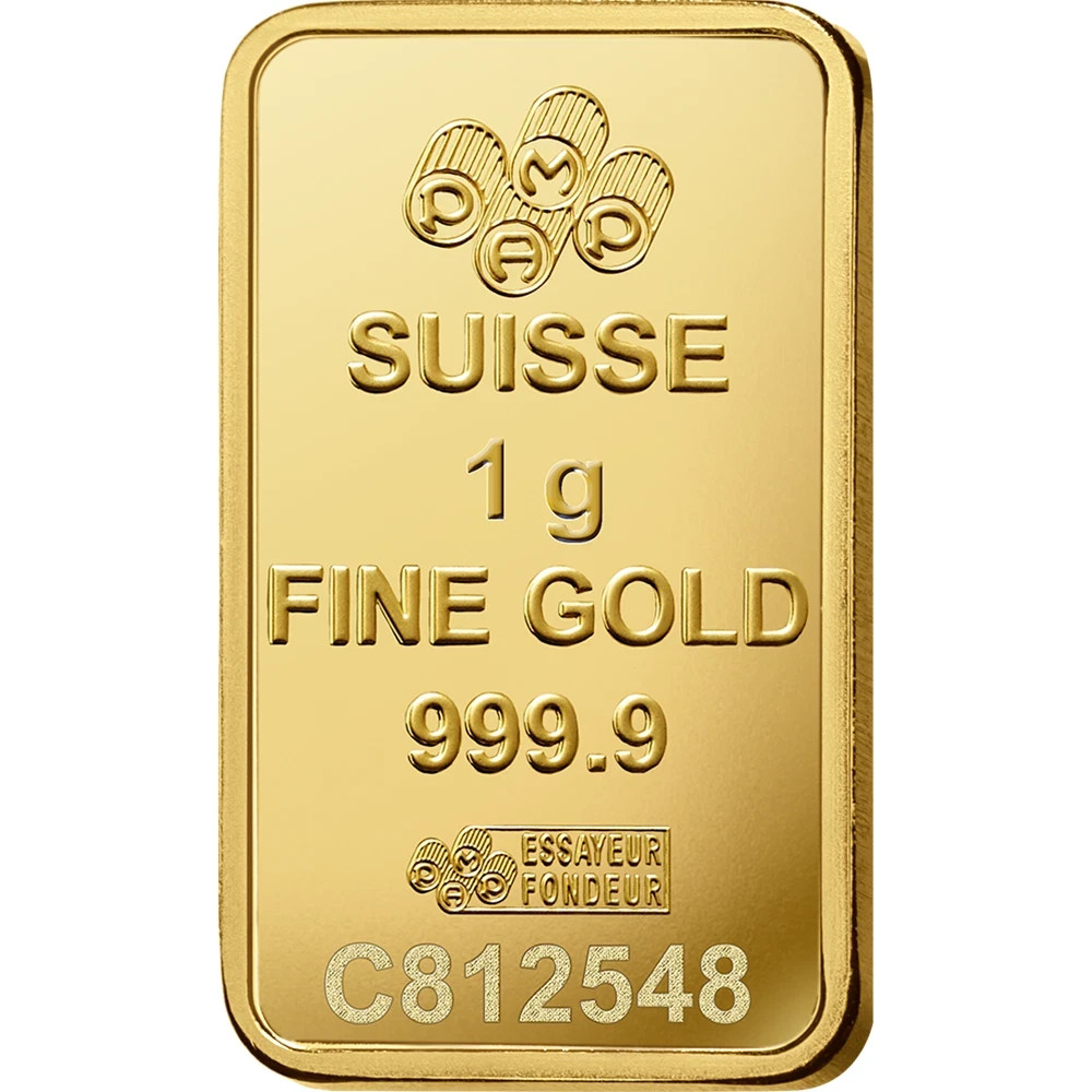 Pamp Suisse 1 gram Gold Bar Lady Fortuna Veriscan® (In Assay)