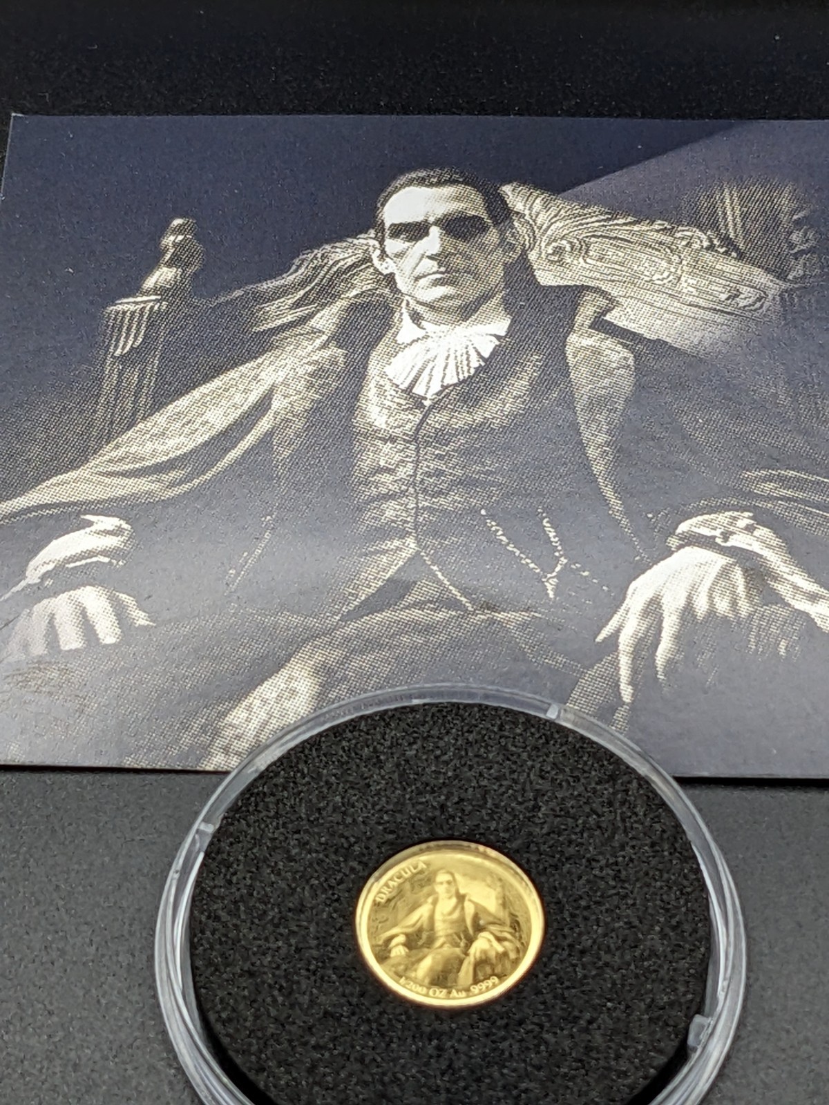 2026 Liberia Dracula 1/200oz 9999 Gold Coin in Capsule with COA Mintage 999