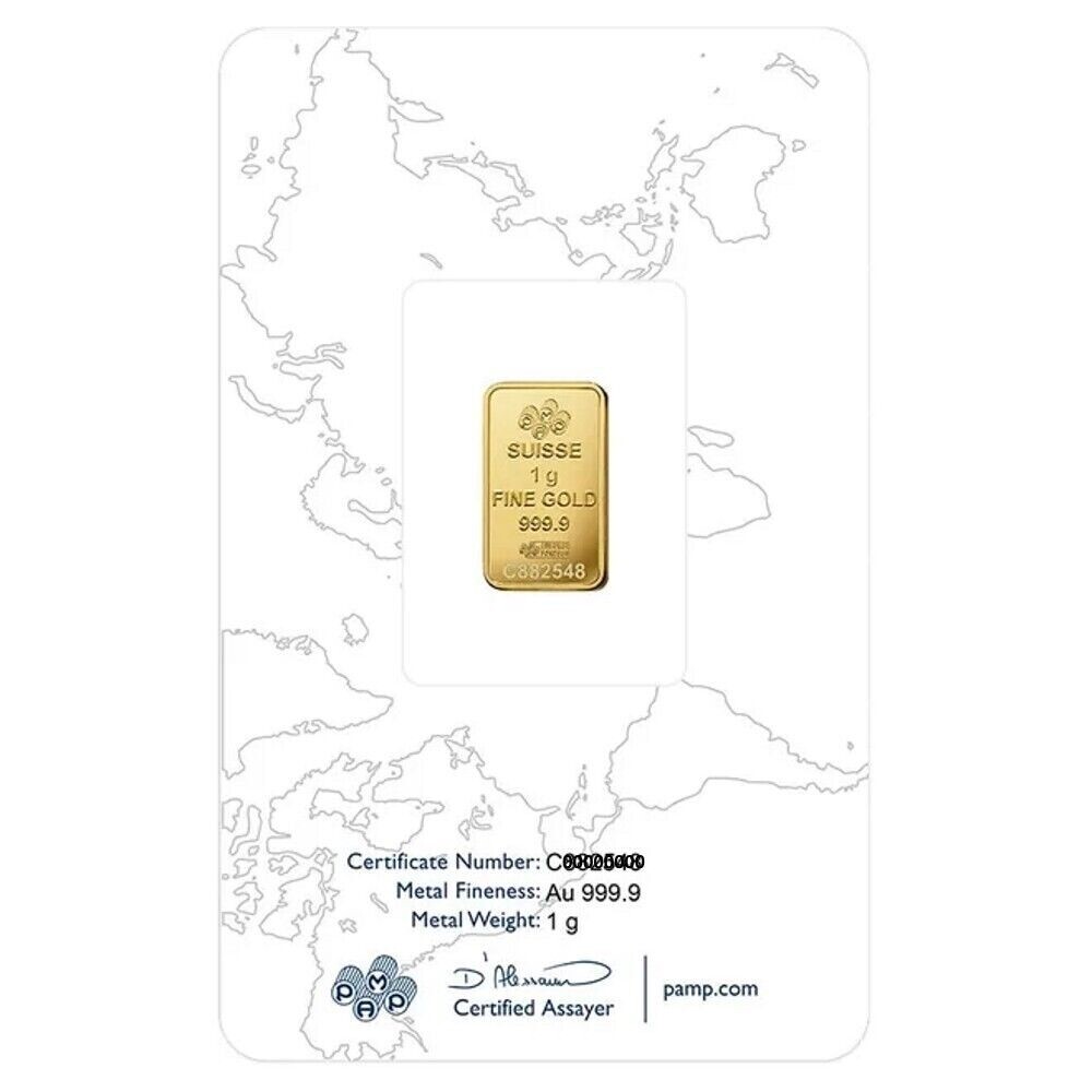 PAMP Suisse Rosa 1 gram .9999 Gold Bar – Sealed Assay Card – IN STOCK
