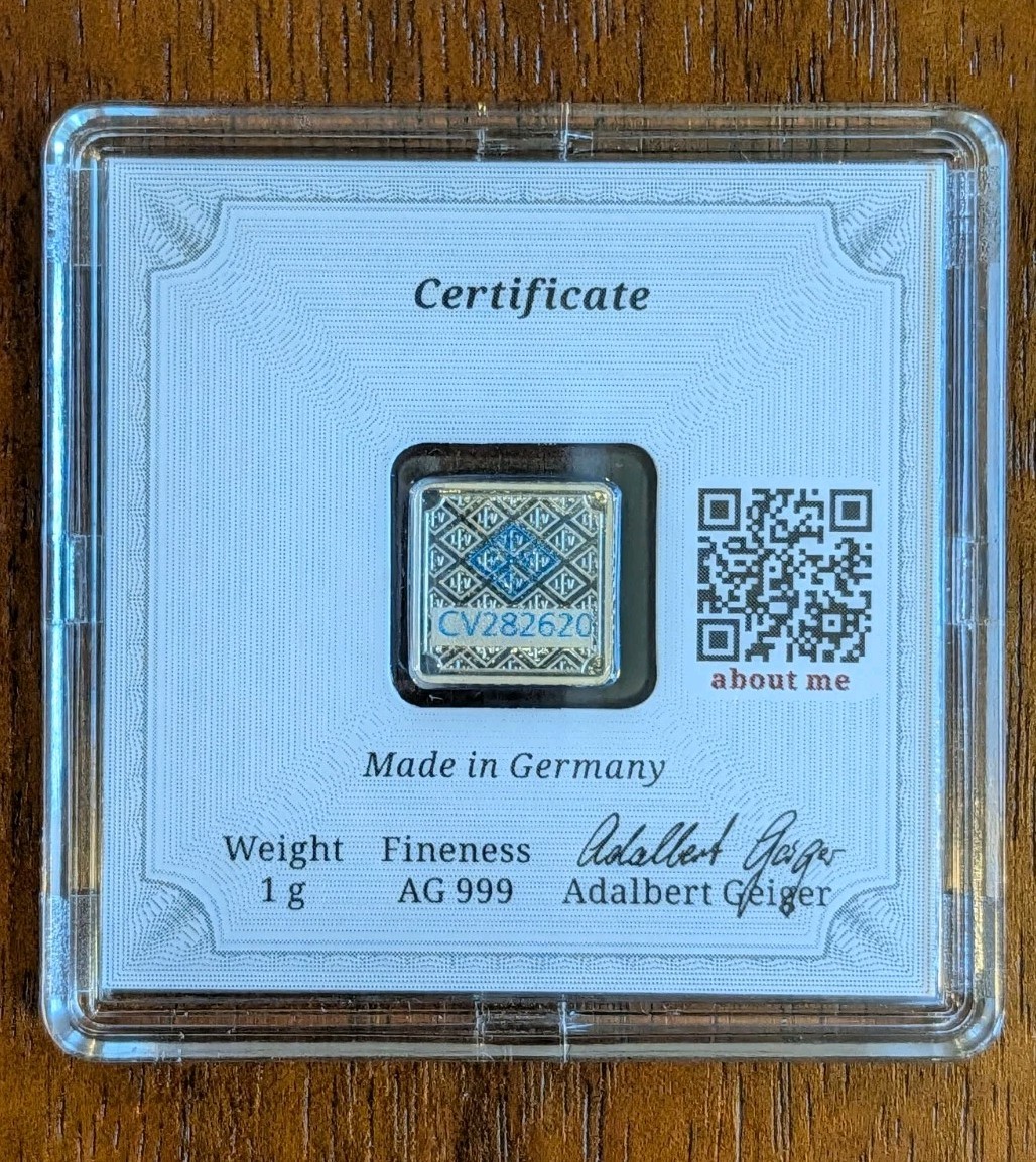 Geiger Edelmetalle 1g Silver “German Cities: Berlin” Limited Edition — #00829