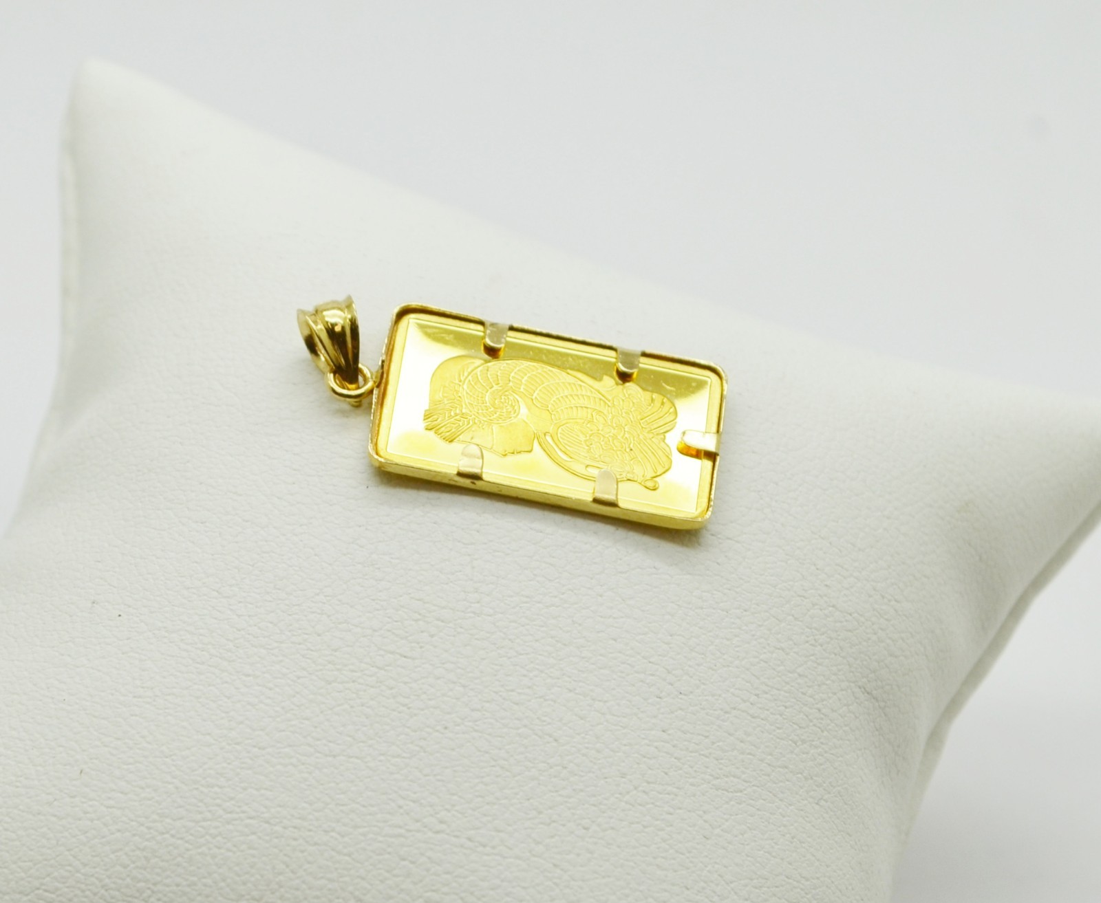2.5 Gram Pamp Suisse Bar Ingot in a 14k Yellow Gold Bezel Pendant #GOLD-3917