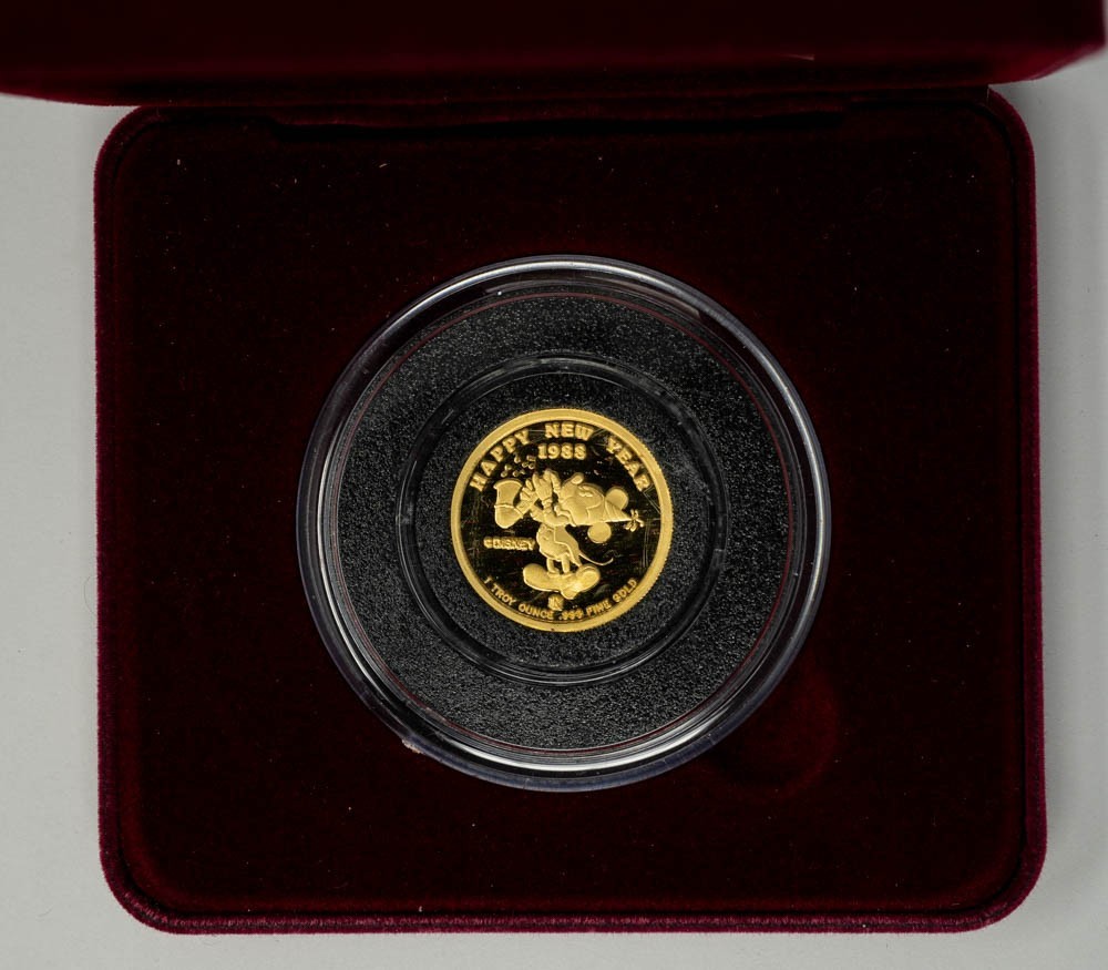 1987 Walt Disney Mickey’s Holiday Treasures 1oz .999 Gold 951188-1