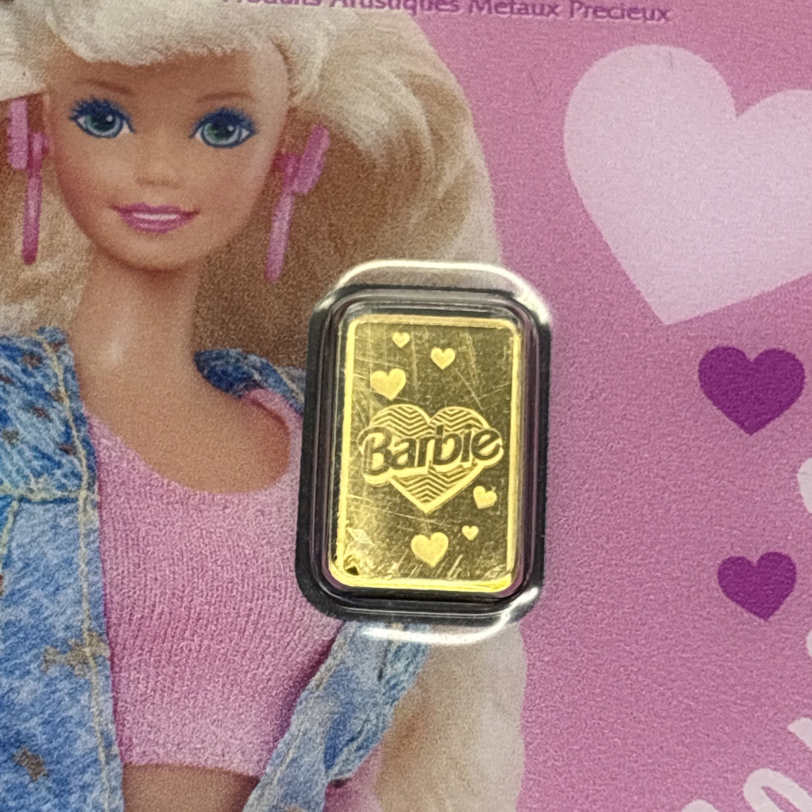 PAMP Suisse Barbie™ 1 Gram .9999 Fine Gold Bar With Sleeve- 5,000 Only