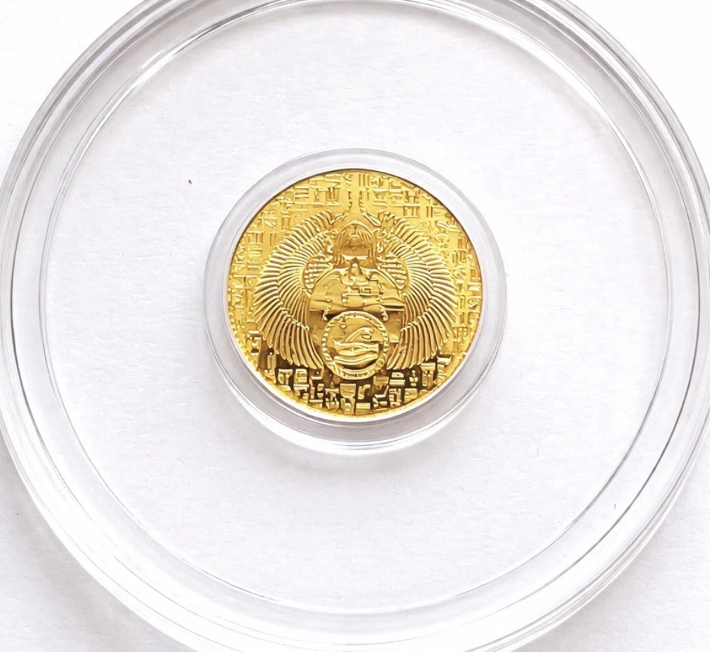 1/200 oz .9999 Pure Gold Egyptian Scarab Round 🪲 24K Fine Gold Bullion