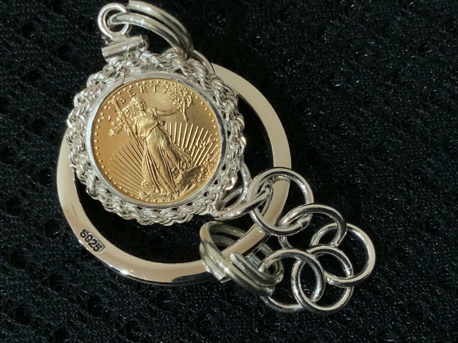 Gold (BU) American Liberty Eagle Keychain