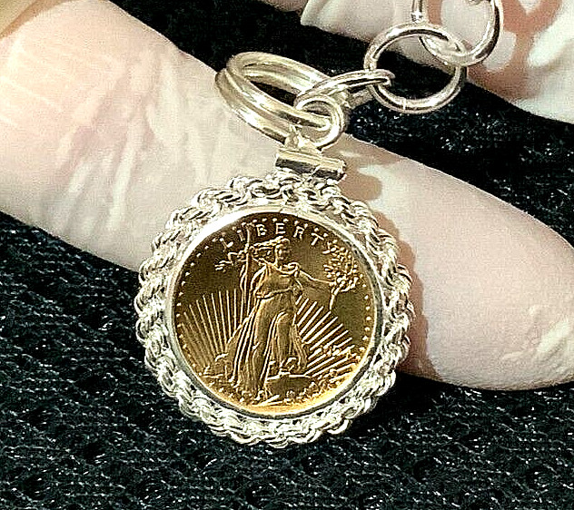 Gold (BU) American Liberty Eagle Keychain
