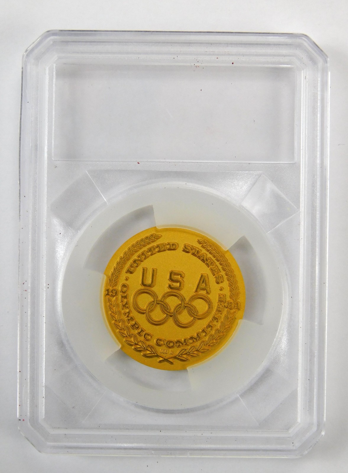 US 1984 Salvador Dali Olympic Games Gold Medal Medallion Round Coin Discus