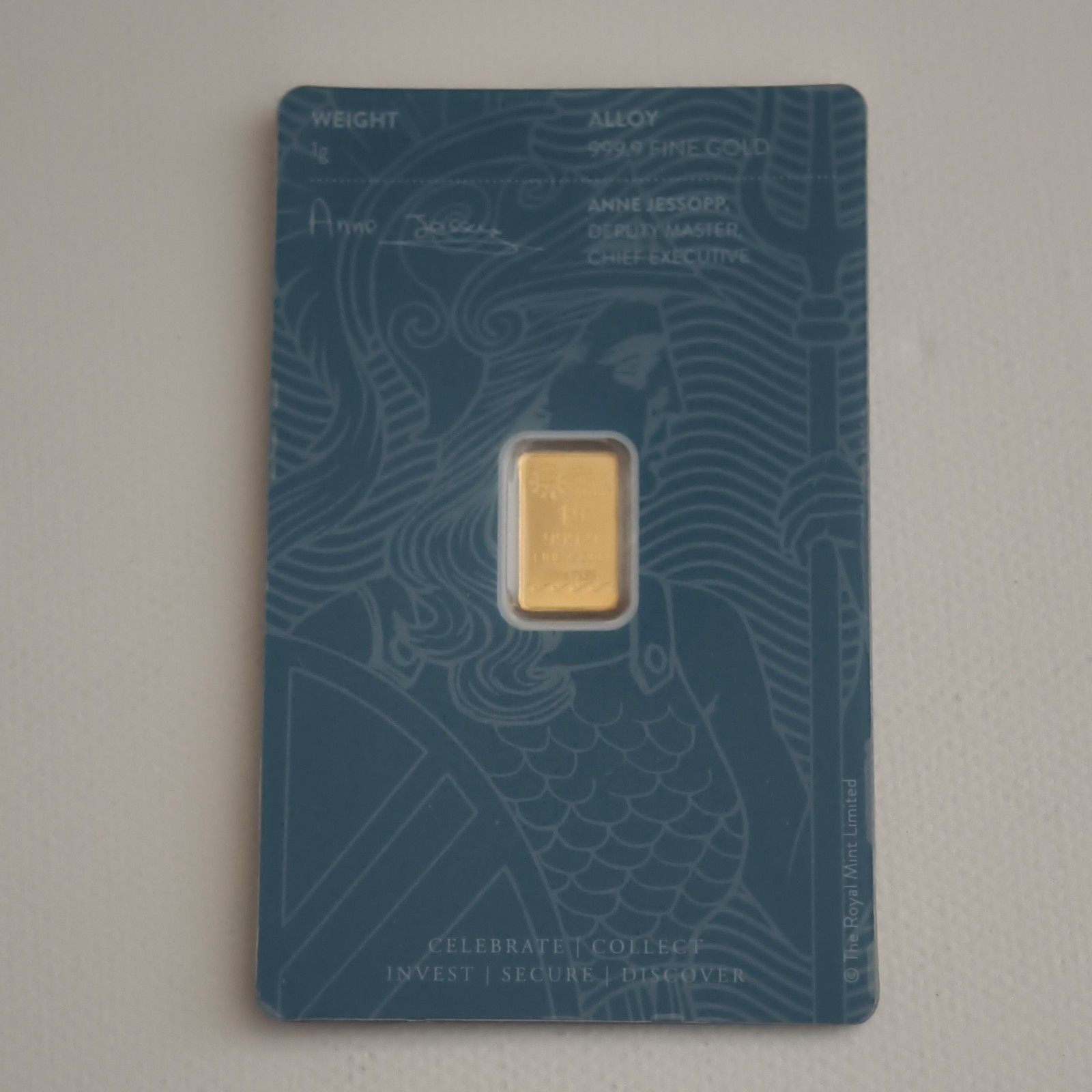 Royal Mint 1g One Gram Fine Gold 9999 Bullion Bar Sealed And Sigma Tested Grey