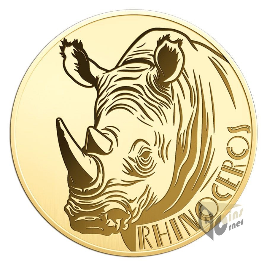African Rhinoceros – Africa’s Big Five 1/1000 Oz 999 Gold Coin 3000 Francs Chad