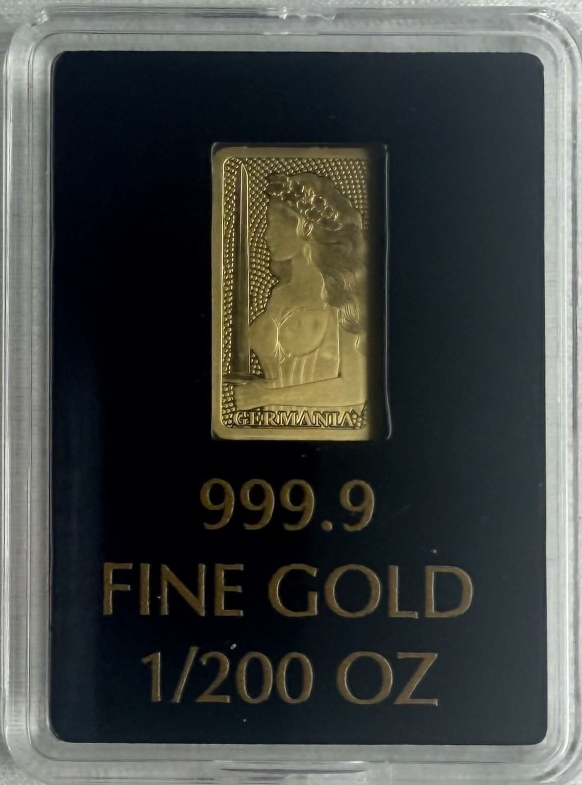 Germania Mint 1/200 oz .9999 Gold Stamped Bar in Capsule