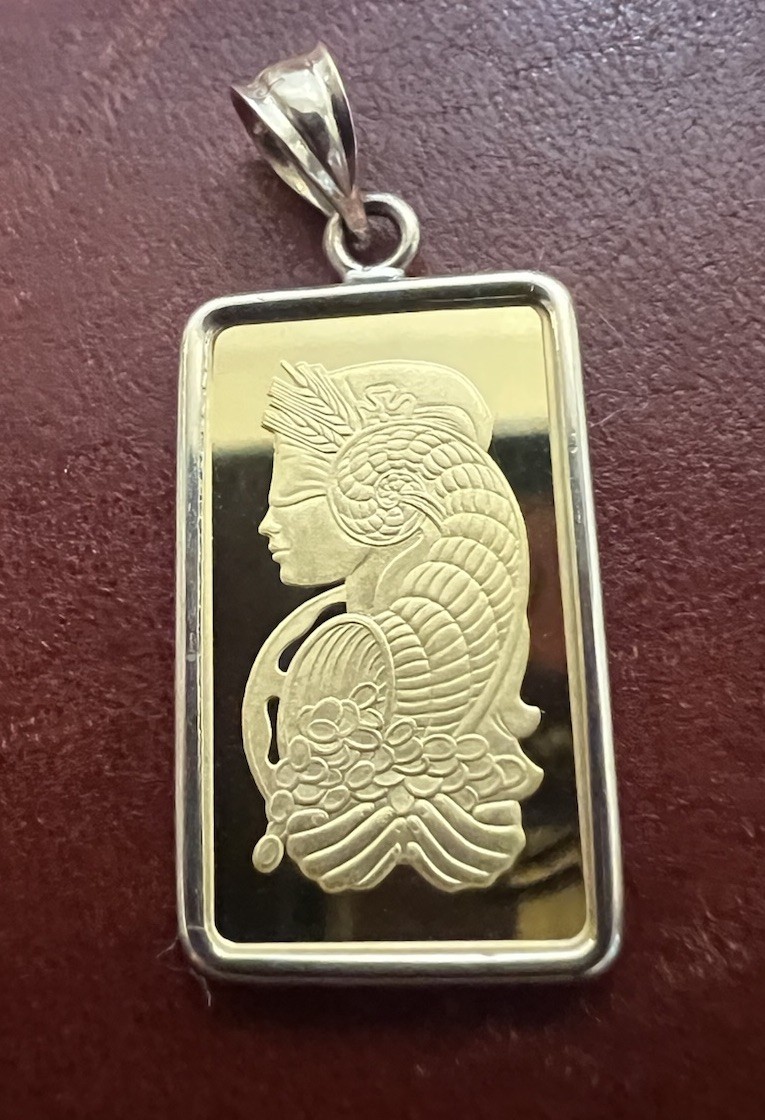 5 G. 999.9 GOLD PAMP LADY FORTUNA VERISCAN™ BAR & FREE WITH PURCHASE 14K BEZEL!