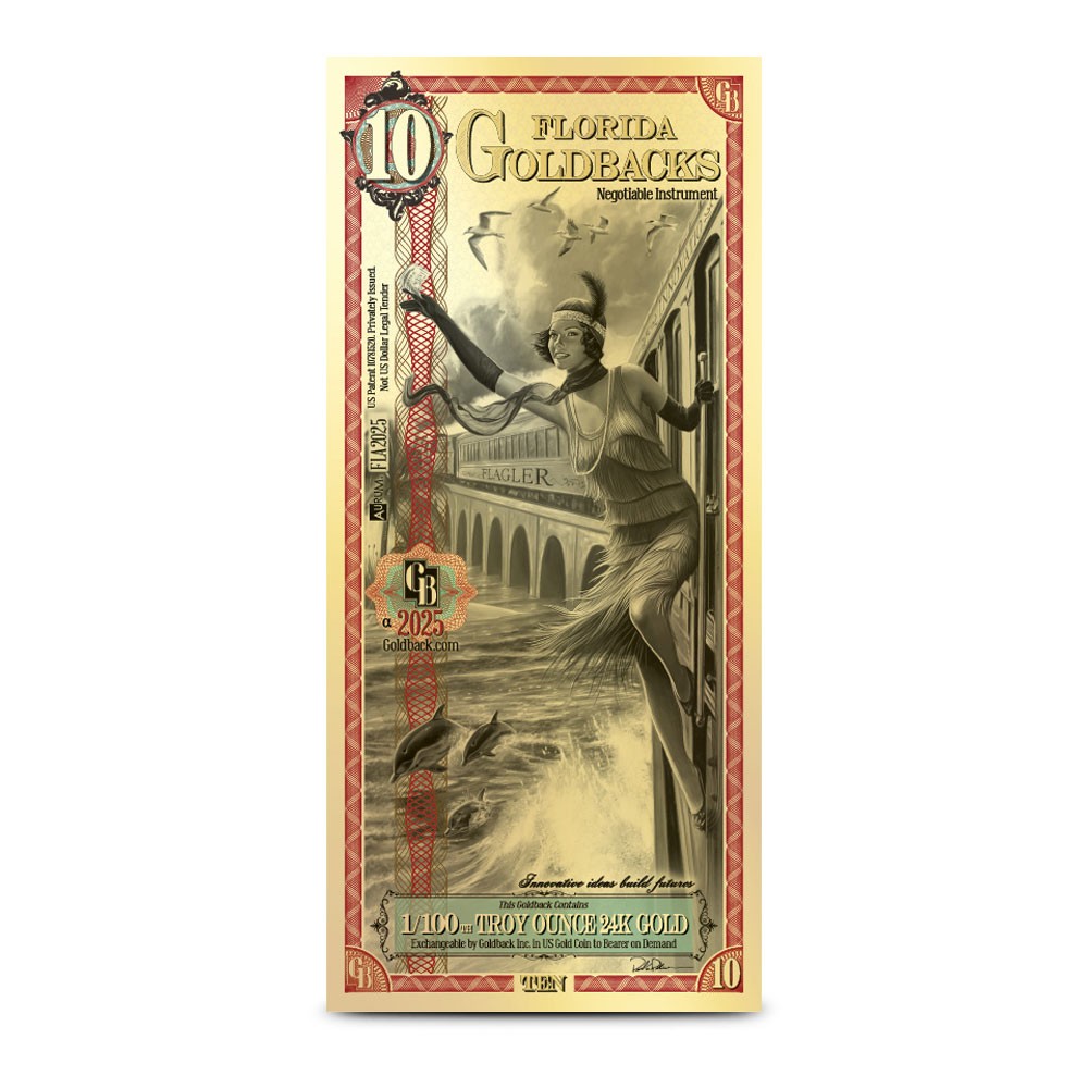 10 Florida Goldback Gold Note (New)