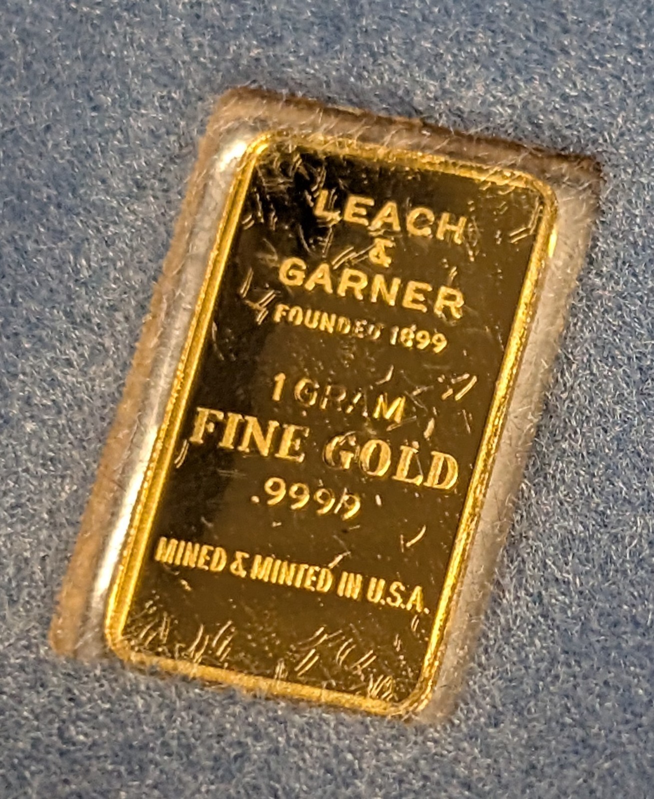 RARE 1 Gram .9999 Gold Bar ~ “Spirit of America” by Leach & Garner Attleboro, MA