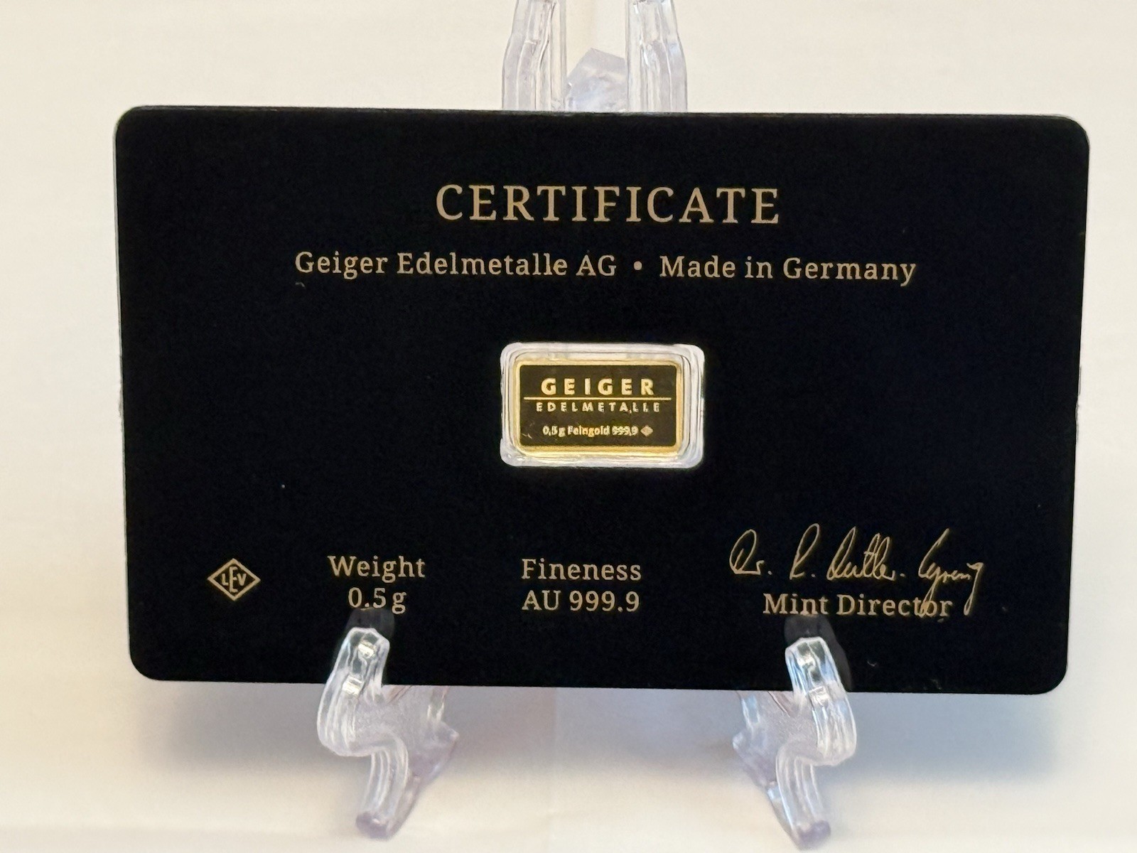 Geiger Edelmetalle Schloss Güldengossa Vintage Edition 0.5g Gold Bar 999.9