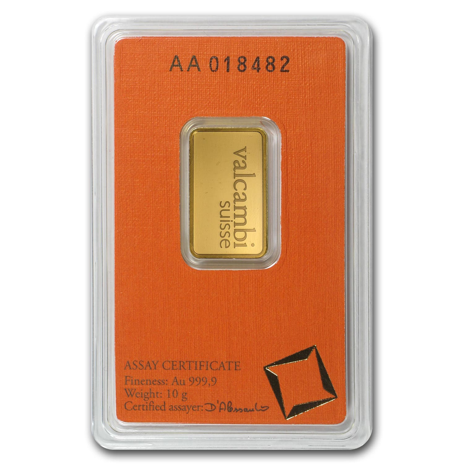 10 gram Gold Bar – Valcambi (In Assay) – SKU #77423