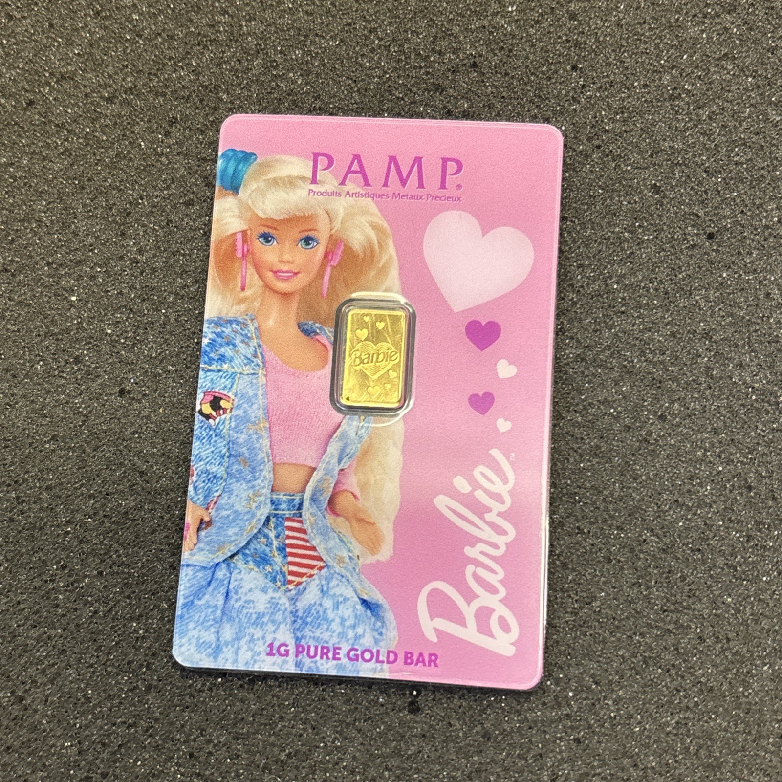 PAMP Suisse Barbie™ 1 Gram .9999 Fine Gold Bar With Sleeve- 5,000 Only