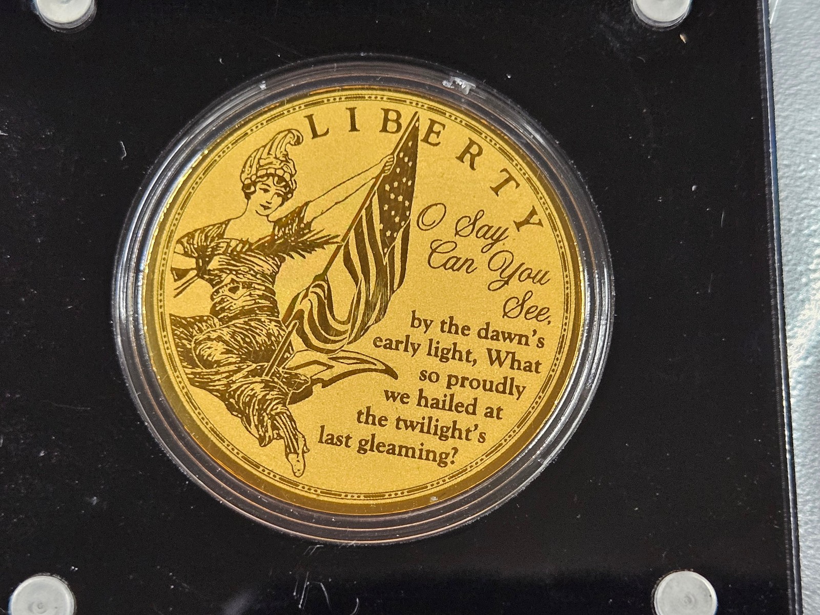 🌟 2022 American Mint STAR SPANGLED BANNER Eagle 1/200 oz .999 Gold Proof Round