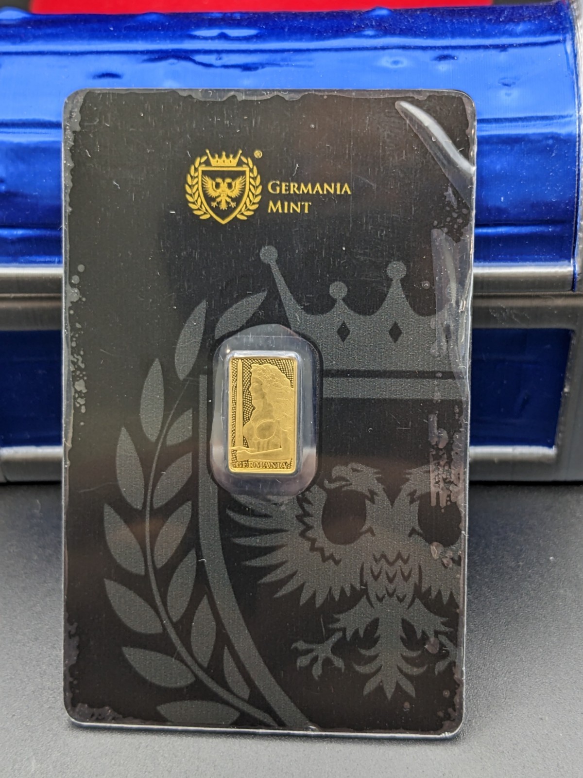 Germania Mint Au 999.9 1/100 oz Fine Gold Bar Sealed in Assay Card NEW