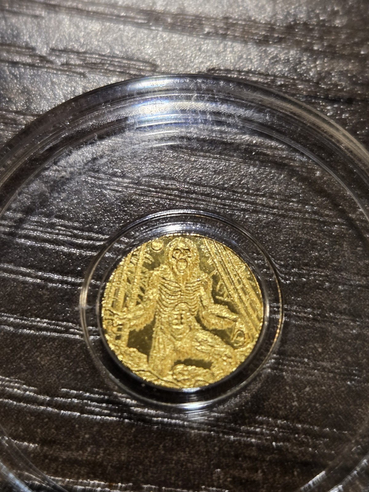 Zombie Sasquatch 1/200th oz .9999 Fine Gold Round In Protective Capsule