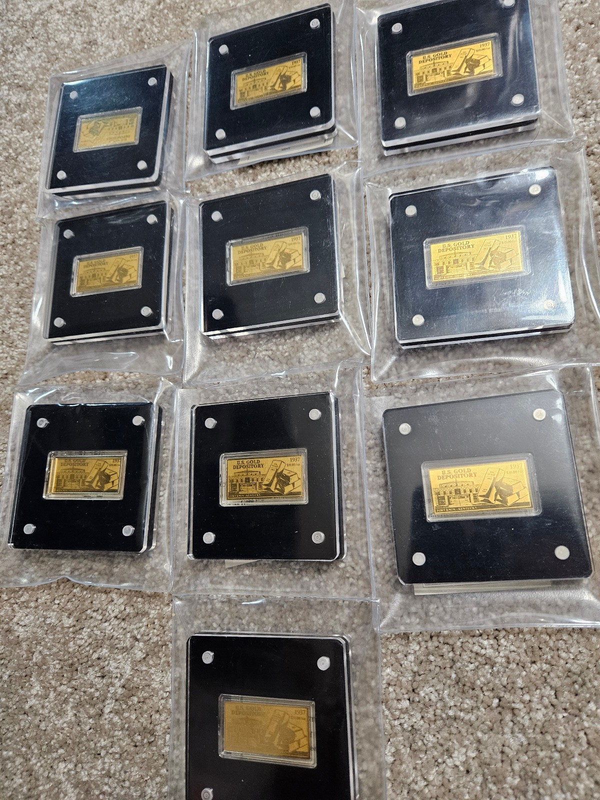 🌟(10) 2022 American Mint U.S. GOLD DEPOSITORY 1/200 oz .999 Gold Proof Bar