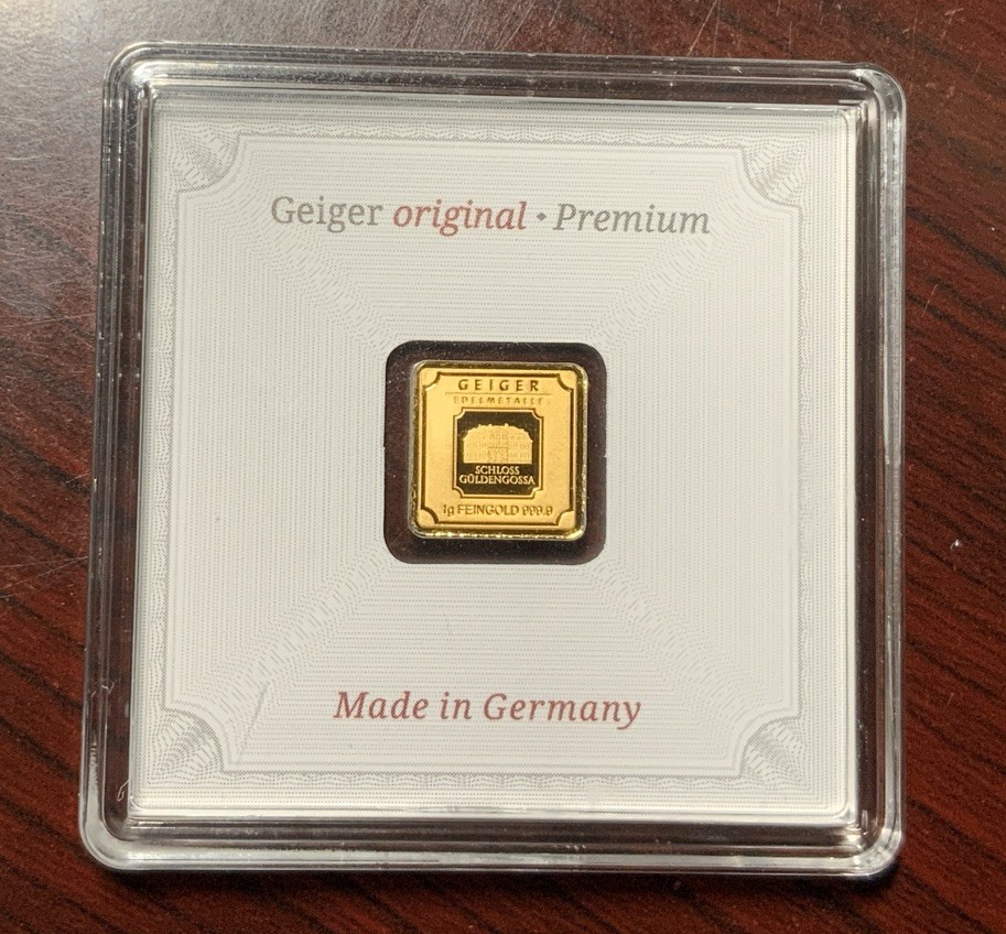 24k Gold Geiger 999.9 1 Gram Gold Pure – Certified in Assay