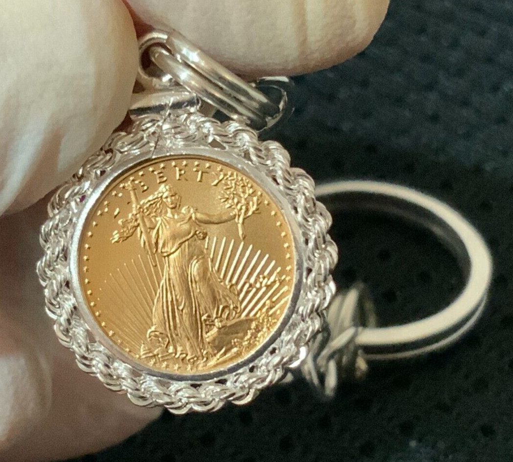 Gold (BU) American Liberty Eagle Keychain
