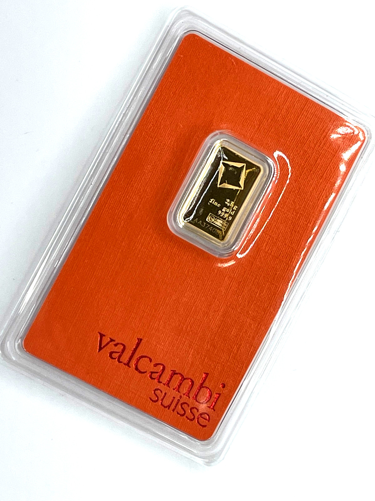 2.5 gram Gold Bar – Valcambi Suisse – 999.9 Fine in Sealed Assay