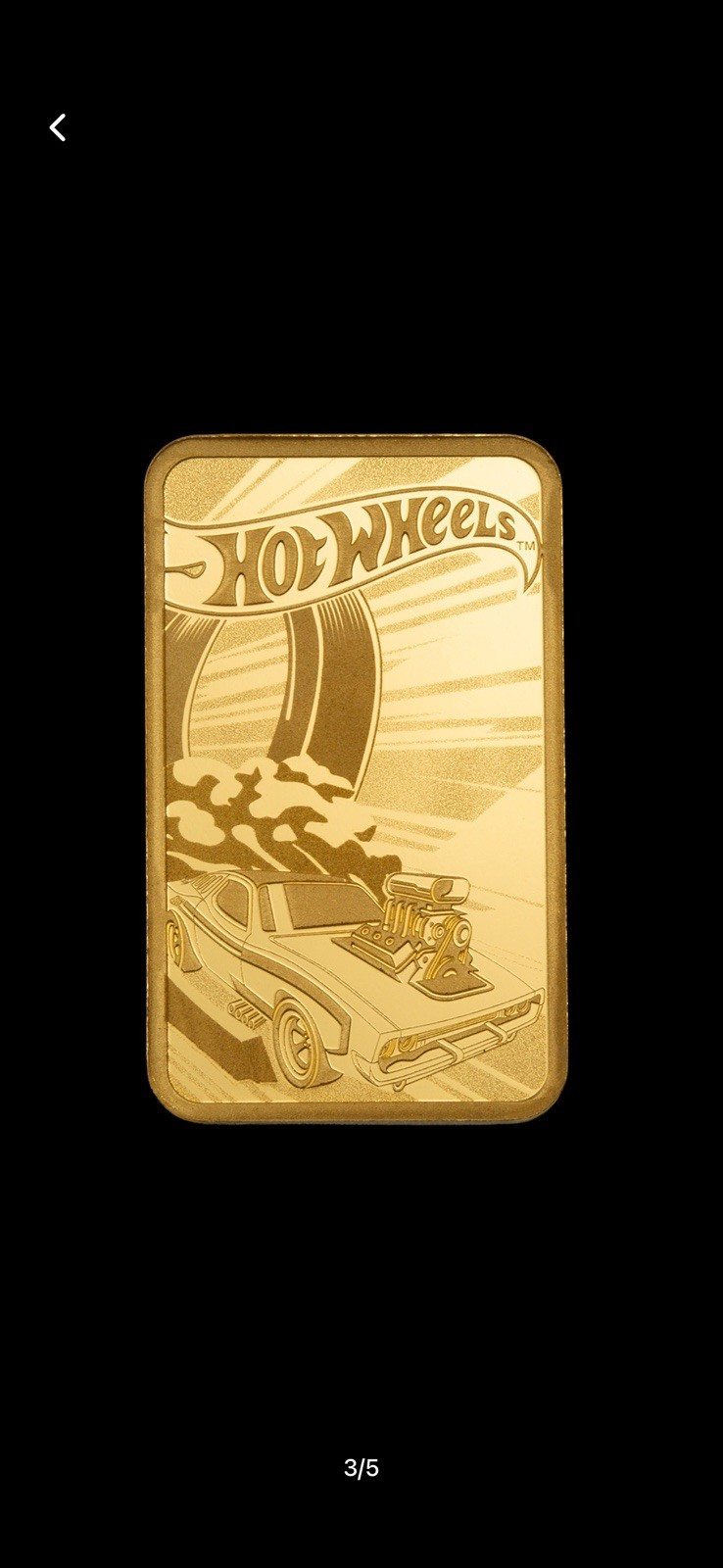 2.5 gram gold bar Hot wheels