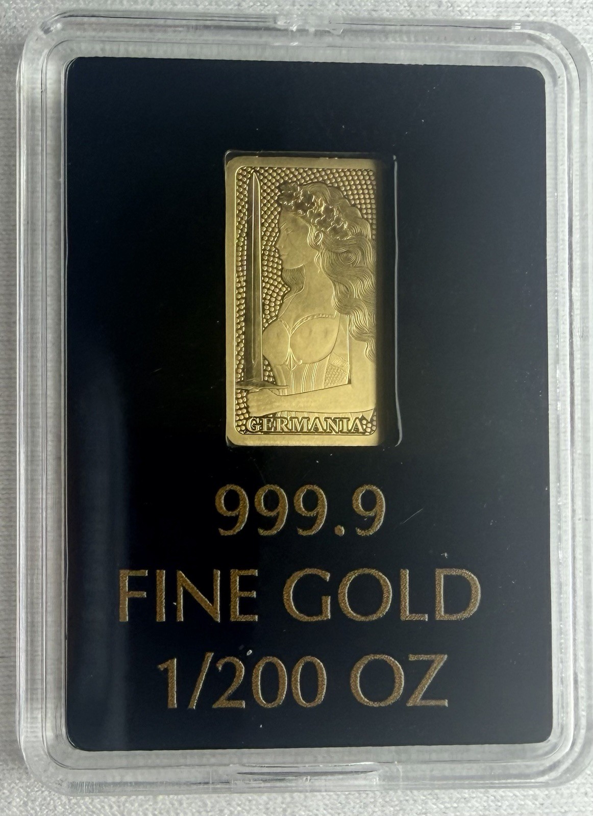 Germania Mint 1/200 oz .9999 Gold Stamped Bar in Capsule