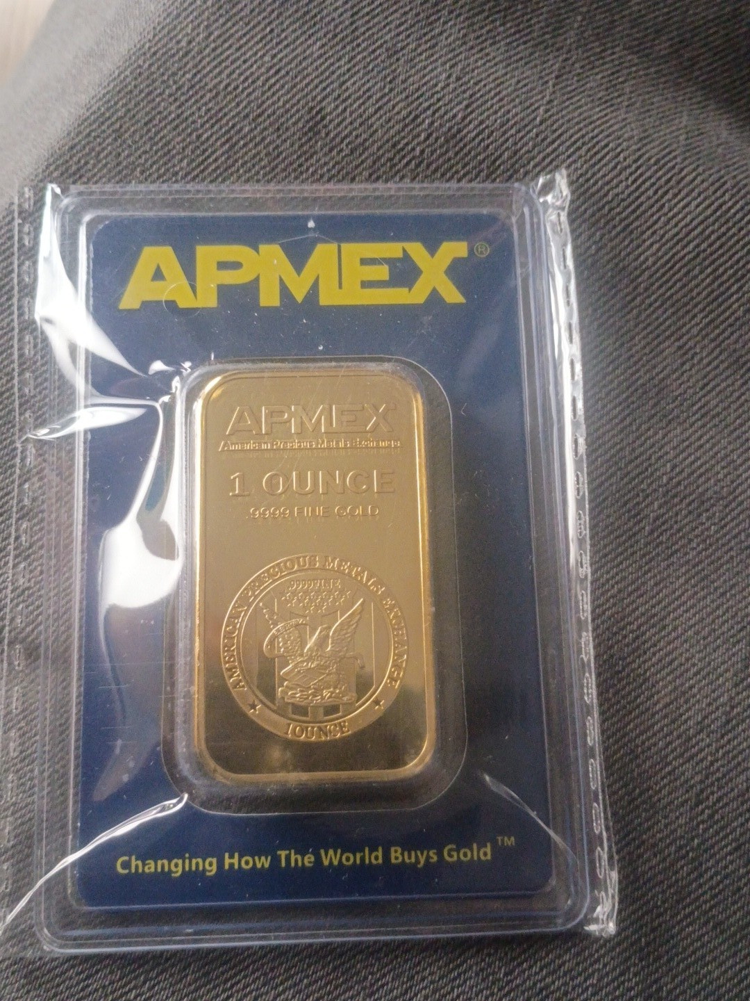 APMEX 1 oz Gold Bar .9999 Fine Bullion Sealed Made in USA Manufactured by SMI