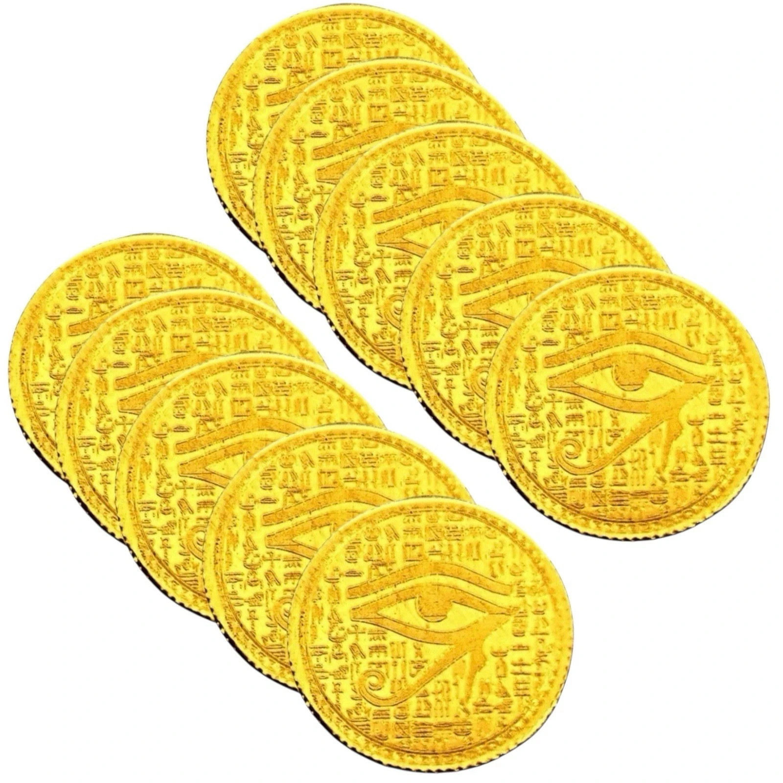 LOT 10 1 TUBE PURE GOLD COIN EGYPTIAN EYE OF RA .9999 ROUNDS IN CAPSULE BU