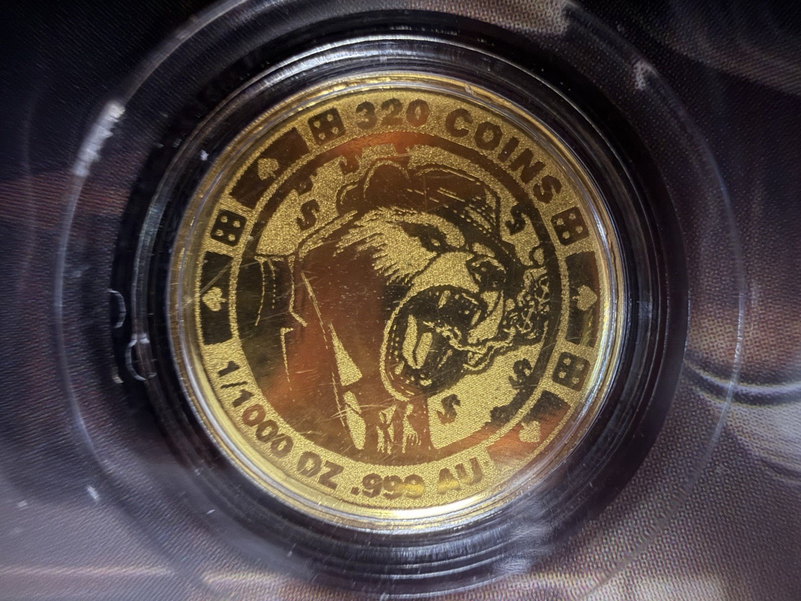 A RARE FIND. 320COINS.COM Gold Round .999 Fine 1/1000 oz 14mm Bullion Coin